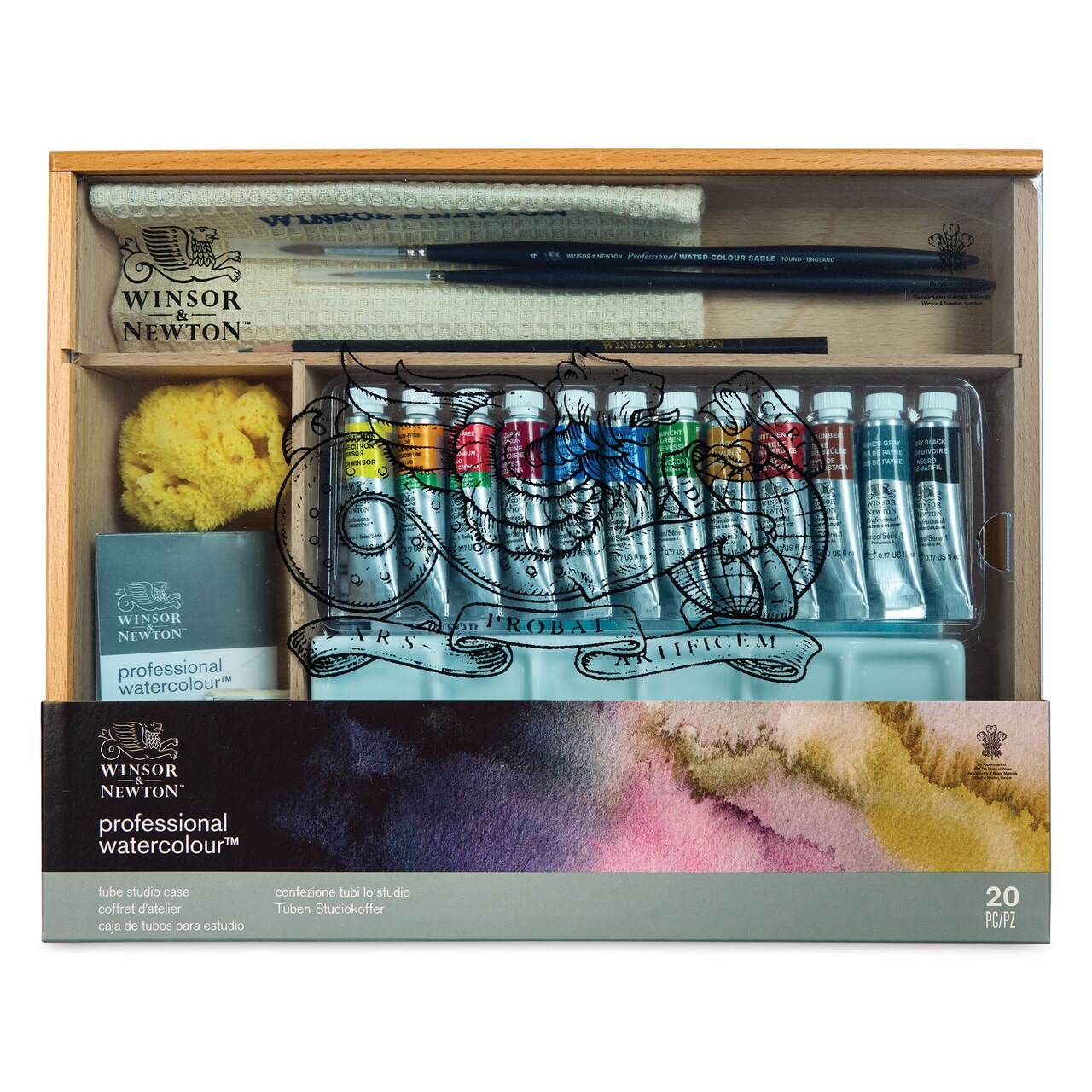 Winsor & Newton Professional Watercolor - Set of 12, Studio Case, 5 ml Tubes